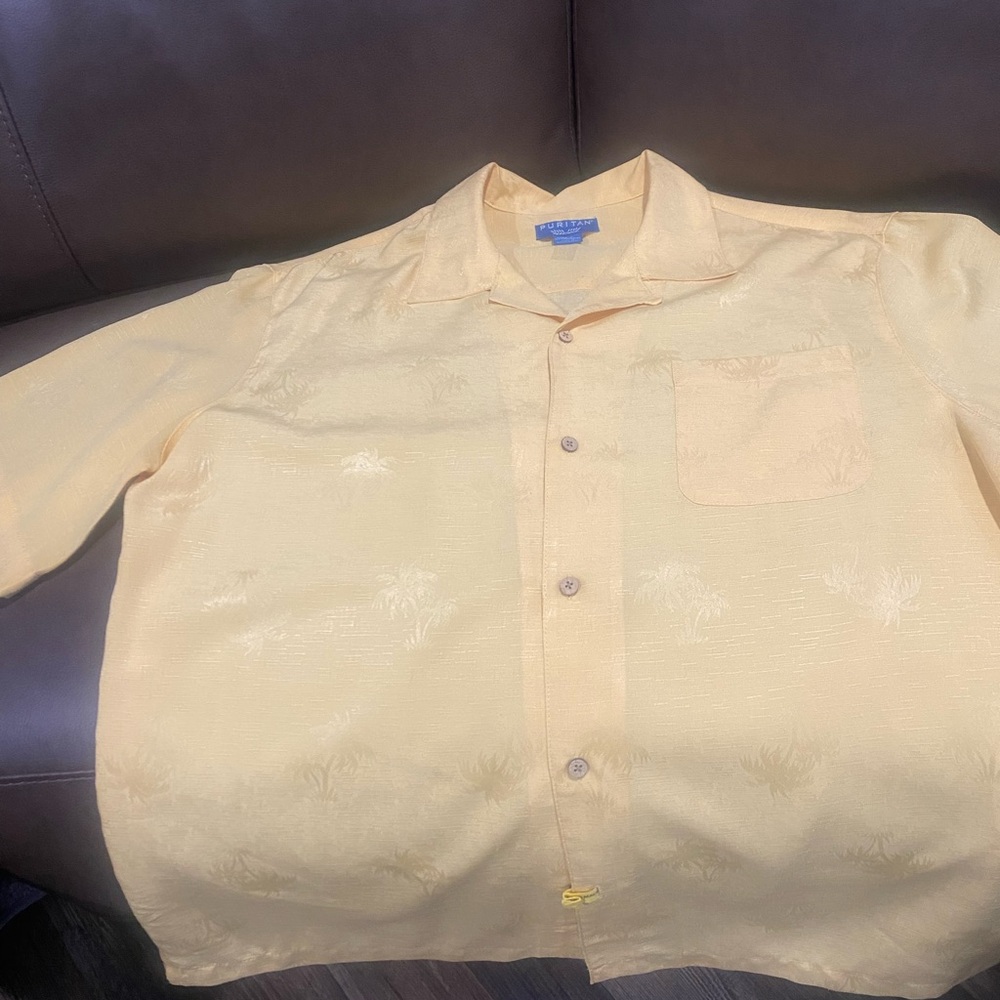Puritan Light Yellow Textured Shirt
